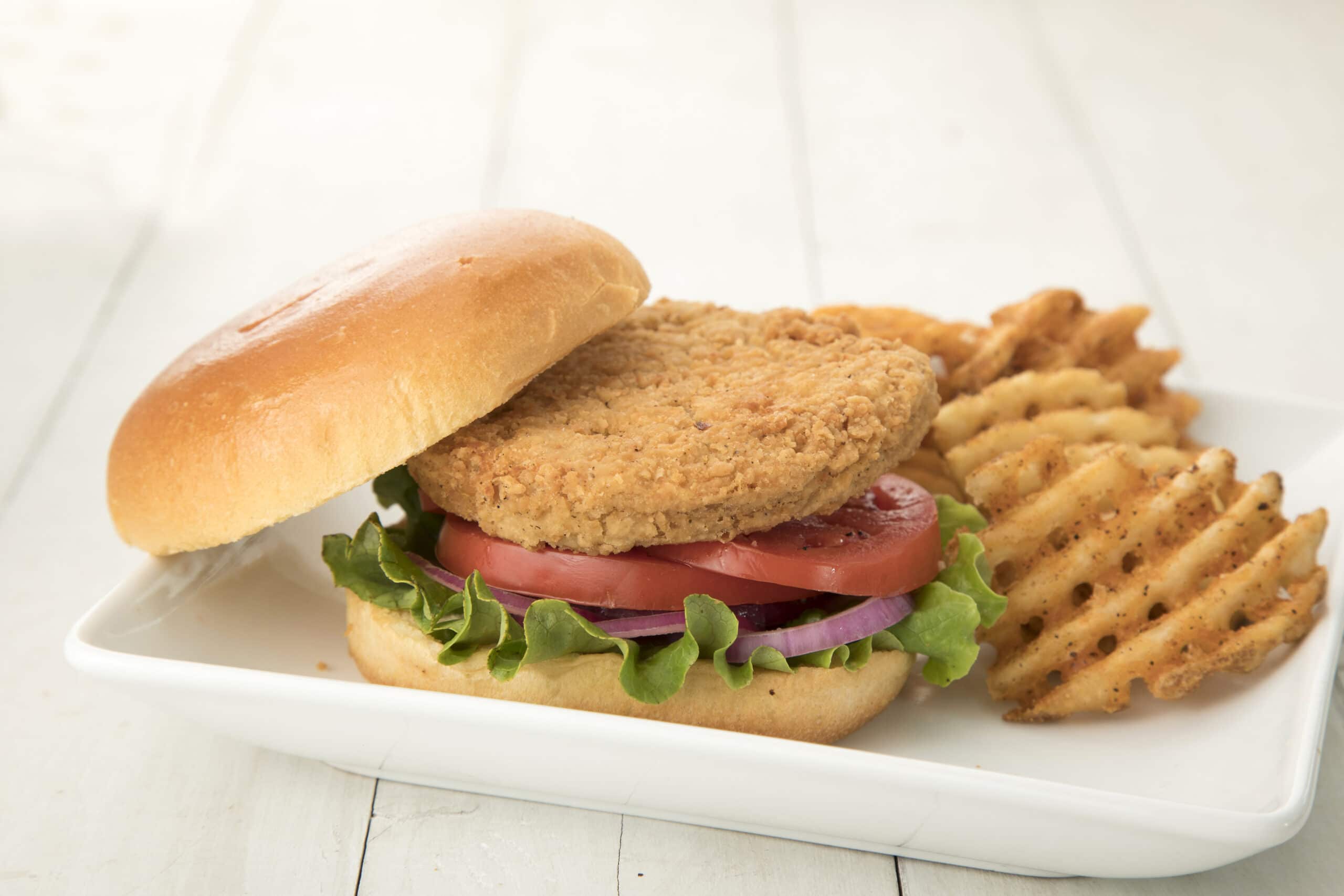 Chicken Sandwich with Waffle Fries