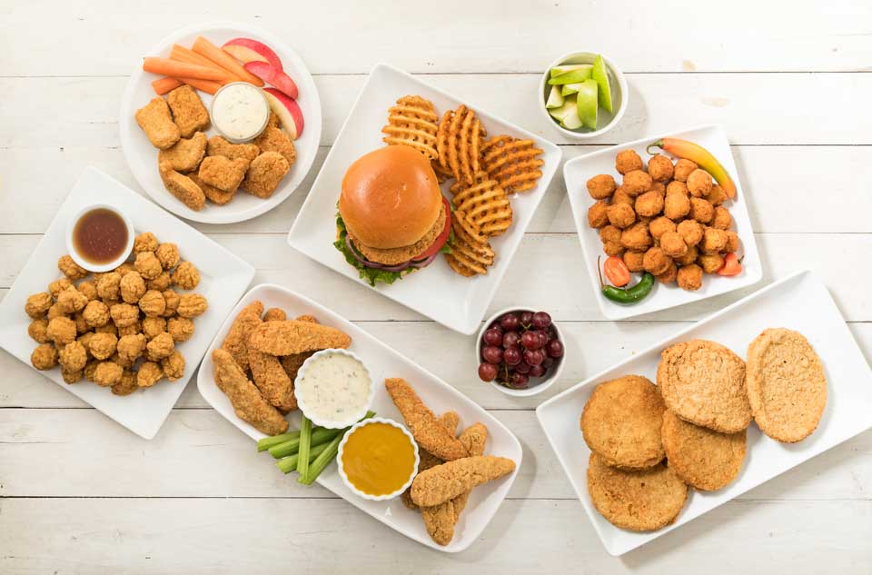 Plates of various types of food