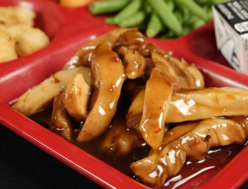 Gold Creek Dark Meat Unbreaded Strips with JTM Korean BBQ Sauce