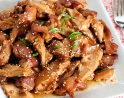 Gold Creek Dark Meat Unbreaded Strips with JTM Hunan Style Orange Sauce