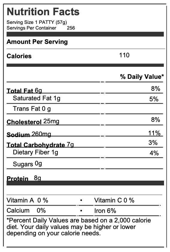 791426 - Nutrition Facts