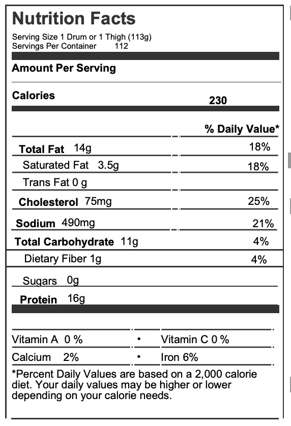 791880 - Nutrition Info