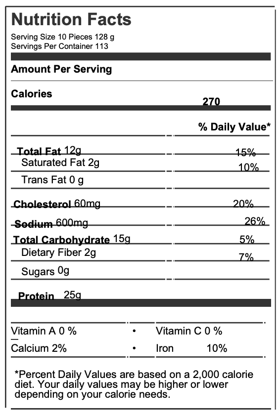 CN Fully Cooked Whole Grain Breaded Large Popcorn Chicken